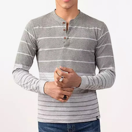 Charcol-Fashion-T-Shirt.jpg Full Sleeve Button T Shirt - Image 1