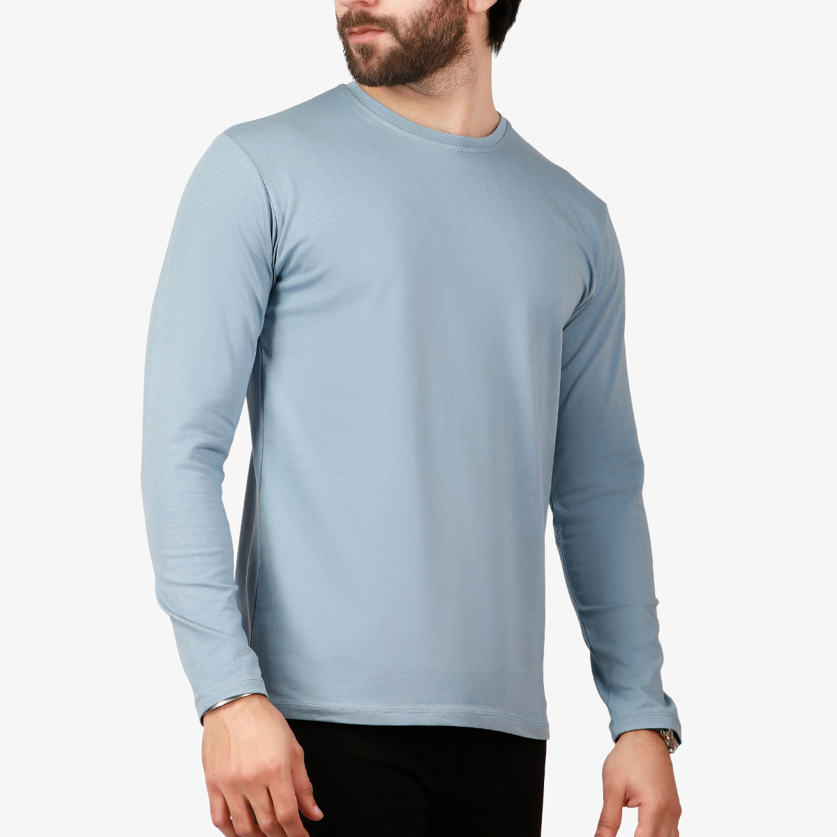 Crew-neck-full-sleeve-tee.jpg Custom Full Sleeves T-shirt - Image 1